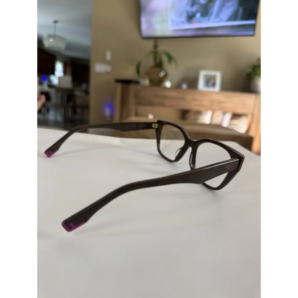 Fendi Women Eyeglasses Light Brown Demo Cat Eye FE50001I 050 NEW